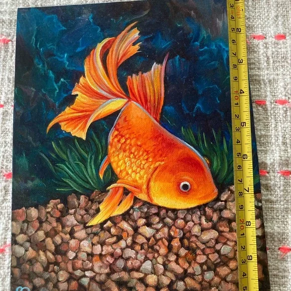 Vibrant Orange Goldfish Canvas Art - Picture 3 of 4
